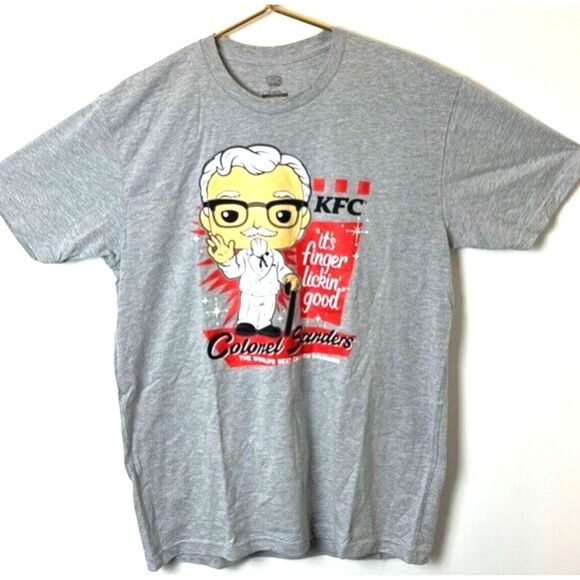 Funko Pop Tees KFC Colonel Sanders Gray Cotton Blend Short Sleeve T-Shirt XXL - Picture 1 of 7
